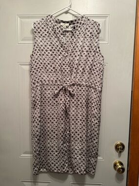 H by Halston NWT Tangier Bay color Cinder brown white dress size Med